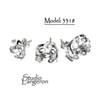 925 Sterling Silver Blank earrings size 8, 10, 12 mm, Bezel cup, Setting, Base Earring, Jewelry making, Silver Earrings - 1 pair (2 pieces)