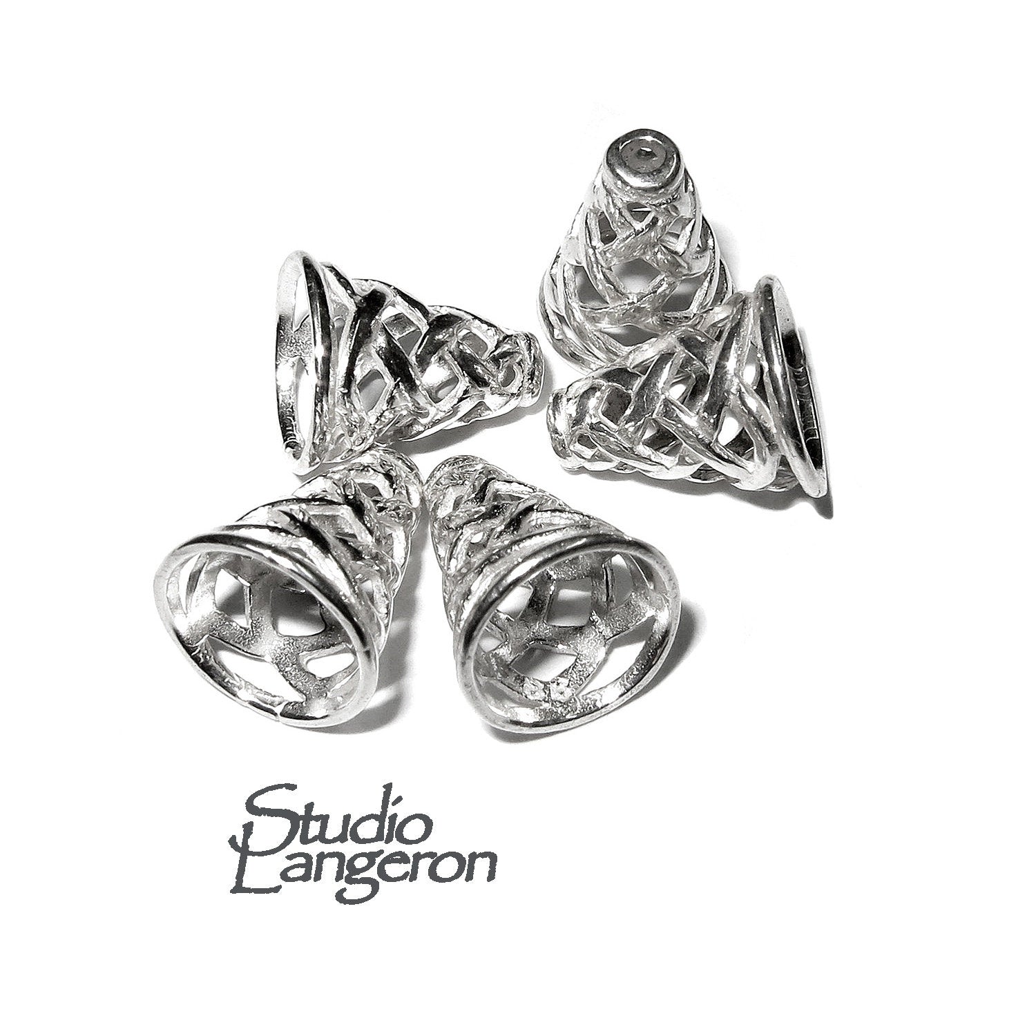 925 Sterling silver Bead Cones, Jewelry making, Beading cones, Sterling silver, Silver 925, Lariat, End caps, Silver cone - 1 pair (2 piece)