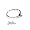 925 sterling silver twisted blank ring with bezel cup 6 mm size 4, 5, 6, 7, 8, 9, 10, 11, bezel cup, base ring, Jewelry making - 1 piece