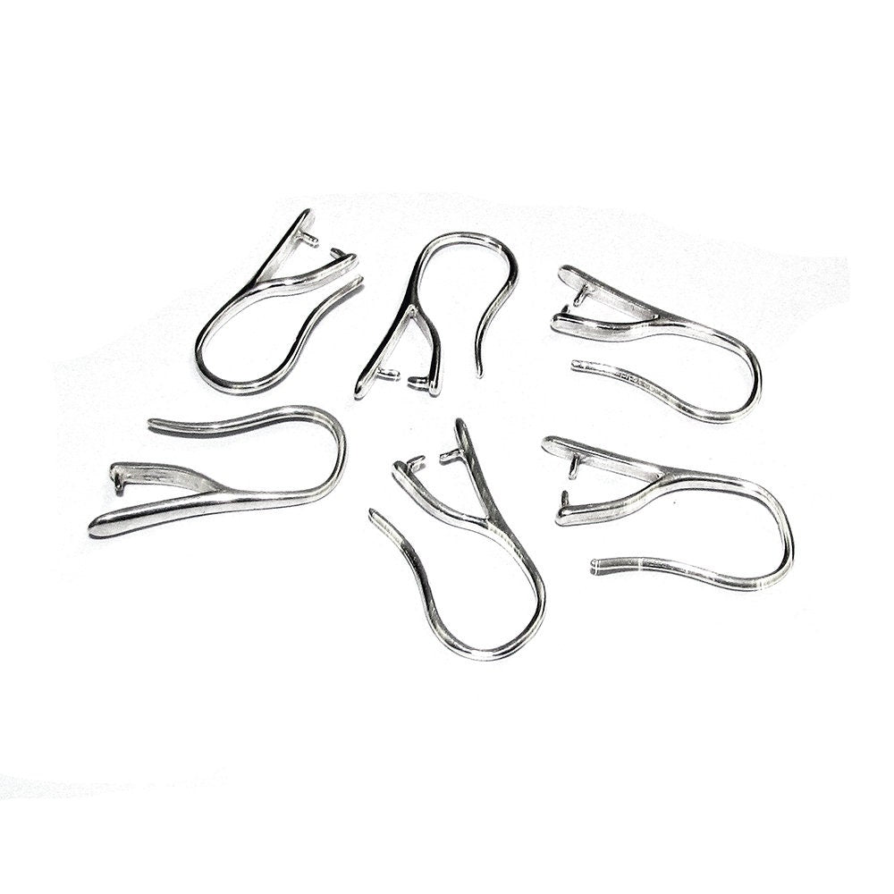 925 Sterling Silver Ear Wire with Pinch bail Mounting, Silver Ear wire, Silver earrings, Jewelry making, Sterling silver - 1 pair (2 pieces)