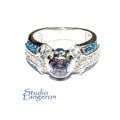 Blue and white topaz ring 925 sterling silver size 7, Handmade ring, single copy, sterling silver, Blue topaz ring, silver ring, gemstone