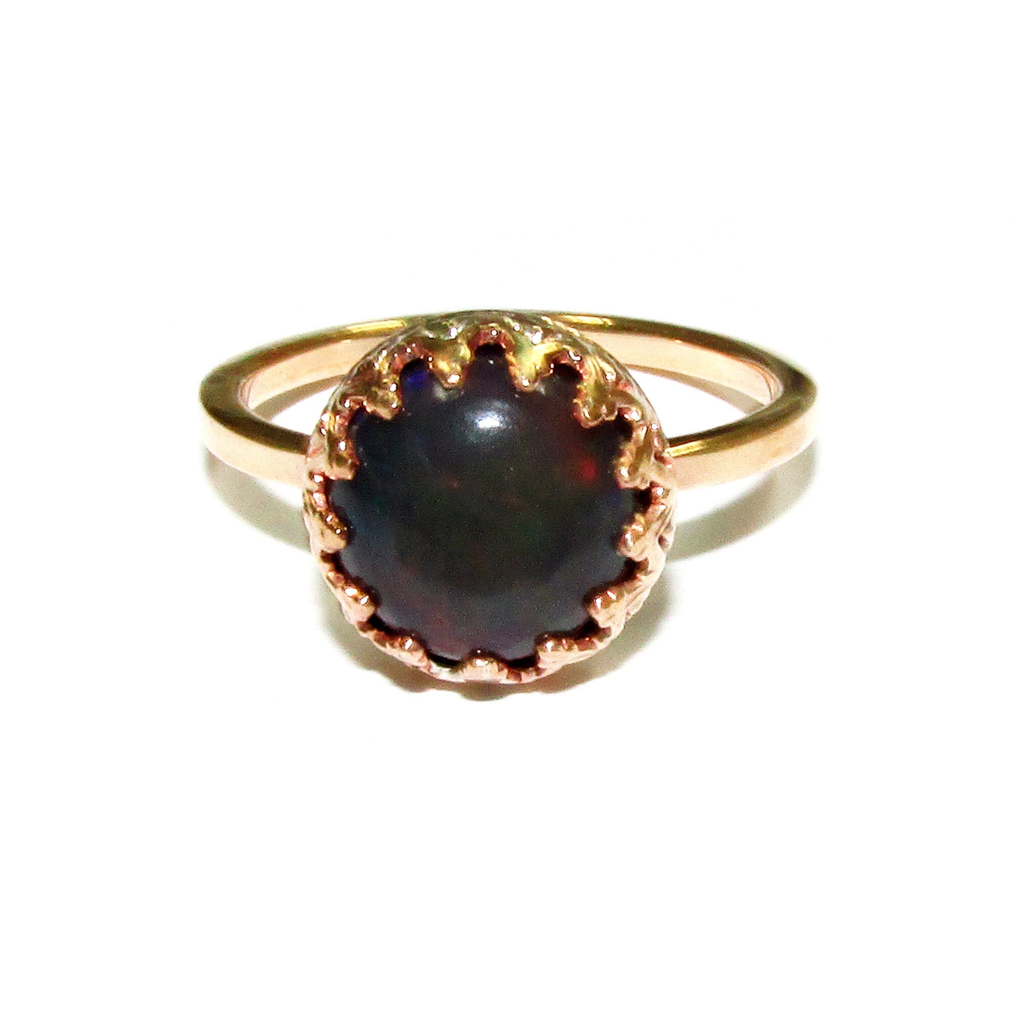 14K Yellow gold filled handmade ring size 5 1/2 with welo opal 8 mm, 14K Yellow gold filled ring, single copy, handmade ring  - 1 piece