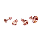 14K Solid Rose Gold Earrings Post With bezel cup size 3, 4, 5, 6, 8, 10 mm, Jewelry making, Bezel cups, Blank earrings - 1 pair (2 pieces)