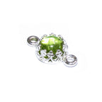 925 Sterling Silver natural Peridot round Link Connector size 14x7 mm, Natural Peridot silver link, Jewelry making, Connector - 1 piece