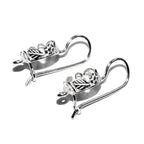 8 mm 925 sterling silver blank earrings with bezel cup and closed ring, Jewelry making, Setting, bezel cup, base earrings - 1 pair (2 piece)