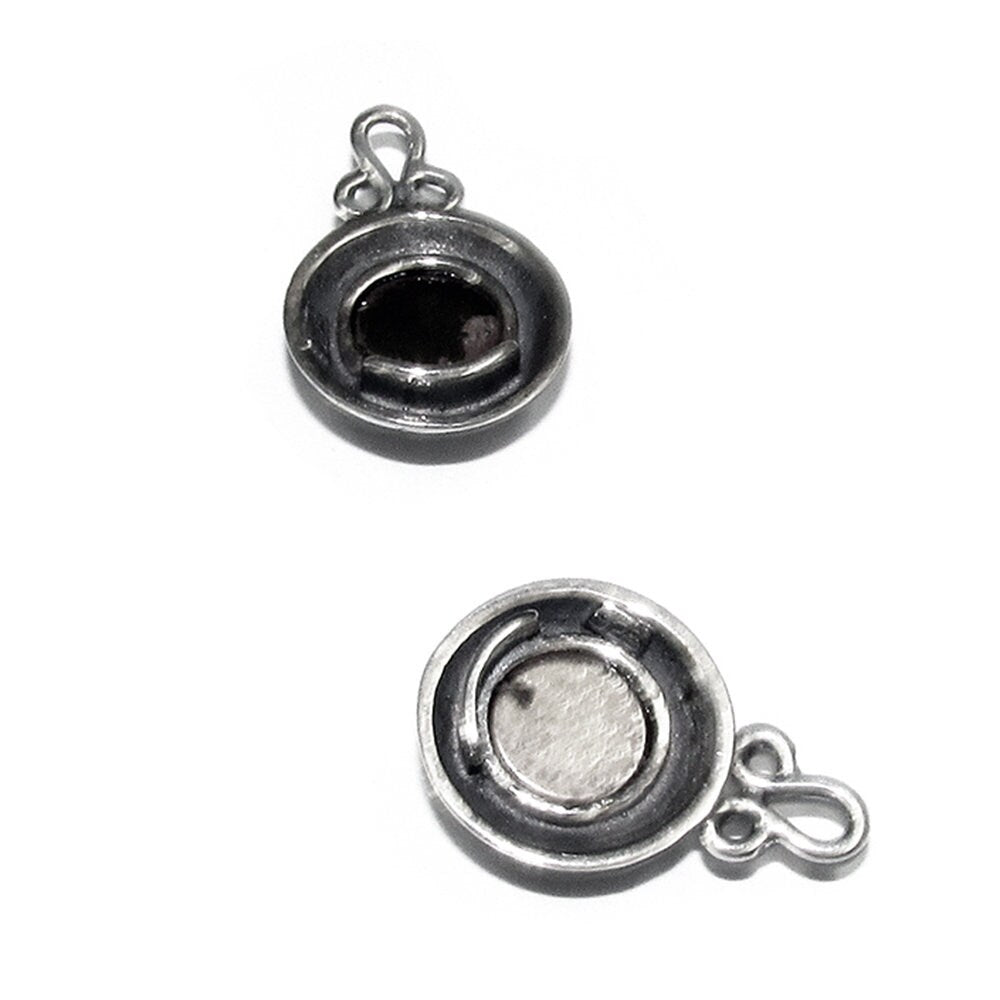 925 Sterling Silver Button Padlock Magnetic Clasp, Magnetic clasp, Silver clasp, Round clasp, Jewelry making, 925 silver clasp - 1 piece