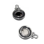 925 Sterling Silver Button Padlock Magnetic Clasp, Magnetic clasp, Silver clasp, Round clasp, Jewelry making, 925 silver clasp - 1 piece