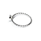 925 sterling silver twisted blank ring with bezel cup 5x7mm size 4, 5, 6, 7, 8, 9, 10, 11, bezel cup, base ring, Jewelry making - 1 piece