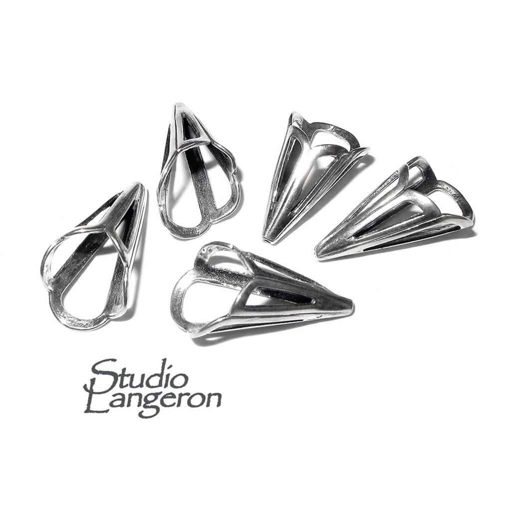 925 Sterling silver Bead Cones, Beading, Beading cones, Sterling silver, Lariat, End caps, Silver cone, Jewelry making - 1 pair (2 piece)