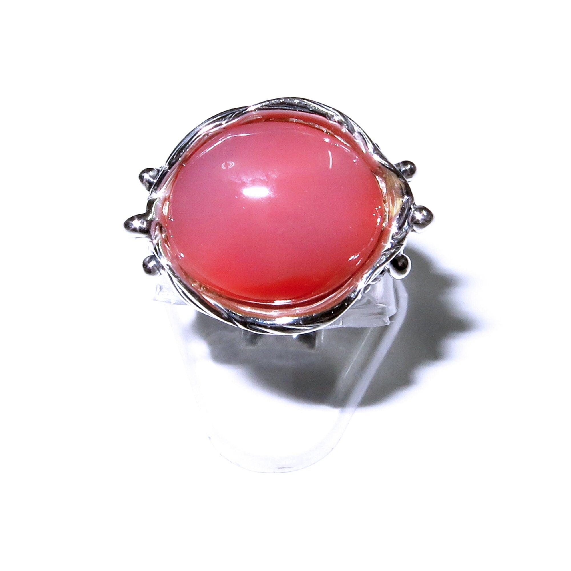 Statement Natural opal ring 925 sterling silver size 5, Handmade ring, single copy, sterling silver, Orange opal, silver ring, gemstone