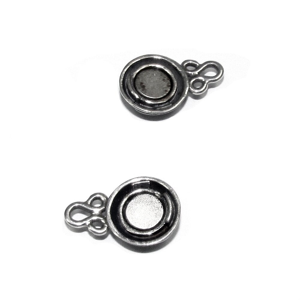 925 Sterling Silver Button Padlock Magnetic Clasp, Magnetic clasp, Silver clasp, Round clasp, Jewelry making, 925 silver clasp - 1 piece