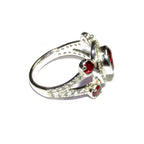 Statement Garnet ring 925 sterling silver size 8, Handmade ring, single copy, sterling silver, Garnet ring,  silver ring, red gemstone