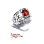 Statement Garnet ring 925 sterling silver size 8, Handmade ring, single copy, sterling silver, Garnet ring,  silver ring, red gemstone