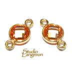 14K Gold Filled Checkerboard Champagne Round Link Connector size 12x7 mm, Jewelry making, Champagne  Link connector, Connector - 1 piece