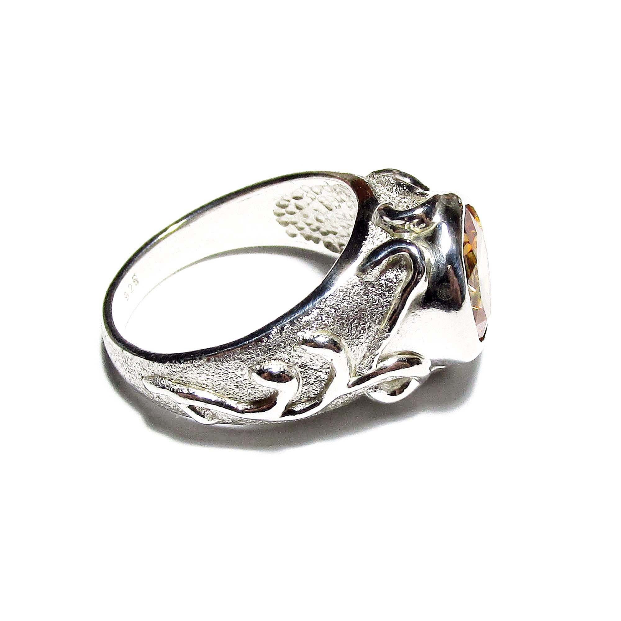 Champagne topaz ring 925 sterling silver size 5, handmade ring, single copy, Statement ring, Champagne topaz, silver ring, gemstone