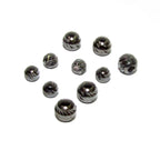 925 sterling silver diamond cut black beads sizes 3, 4 mm, diamond cut beads, Jewelry making, round beads, silver findings - 1 piece