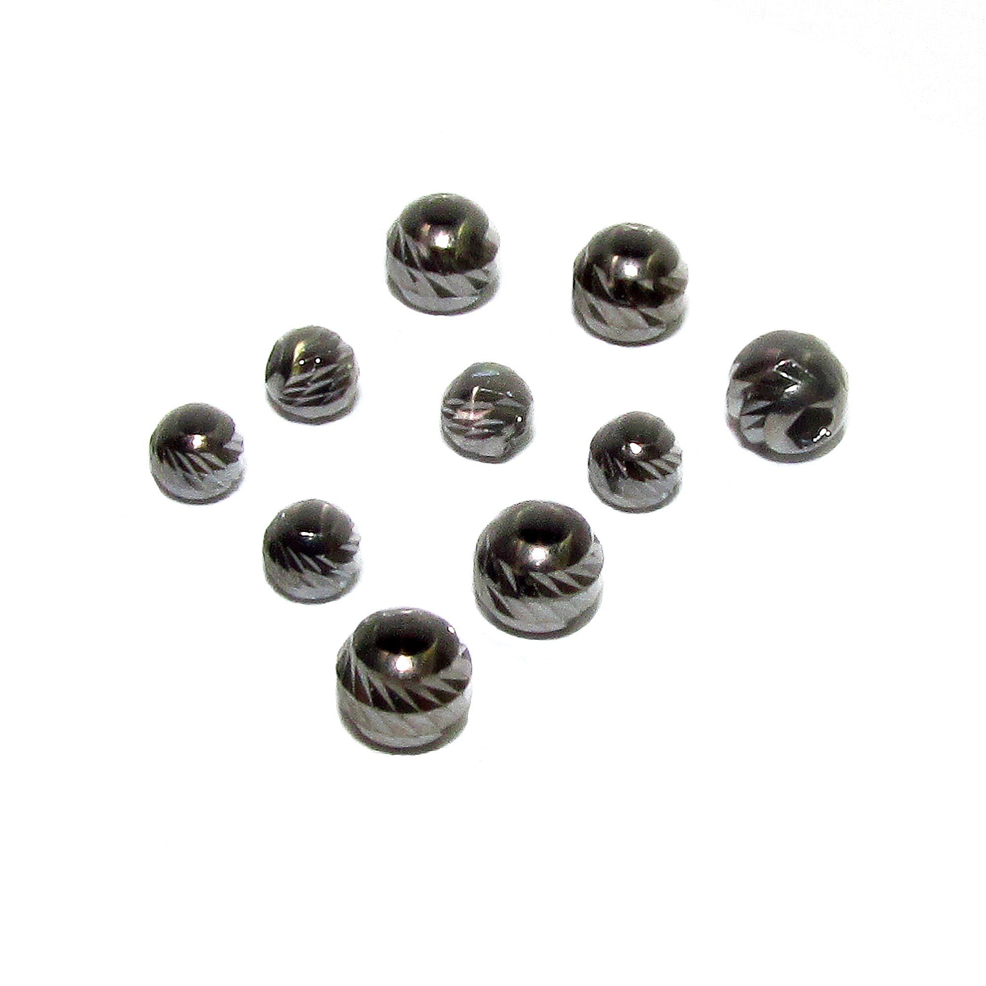 925 sterling silver diamond cut black beads sizes 3, 4 mm, diamond cut beads, Jewelry making, round beads, silver findings - 1 piece