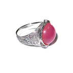 Statement Chalcedony ring 925 sterling silver size 7 1/2, Handmade ring, single copy, 925 sterling silver, Natural Chalcedony, gemstone