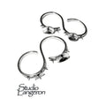 925 sterling silver Two Fingers open blank ring for pearls, silver ring, base ring, ring, sterling silver, Jewelry making, Setting - 1 piece