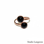 14K Rose gold filled open blank ring with bezel cups 6 mm for gluing, base ring, Gold filled, Jewelry making, 14K rose gold filled - 1 piece