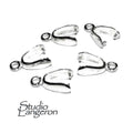 925 Sterling silver Large Pinch Pendant Bail with Ring, sterling silver Bail, Jewelry making, Sterling silver, bail for pendant - 1 piece