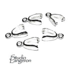 925 Sterling silver Large Pinch Pendant Bail with Ring, sterling silver Bail, Jewelry making, Sterling silver, bail for pendant - 1 piece