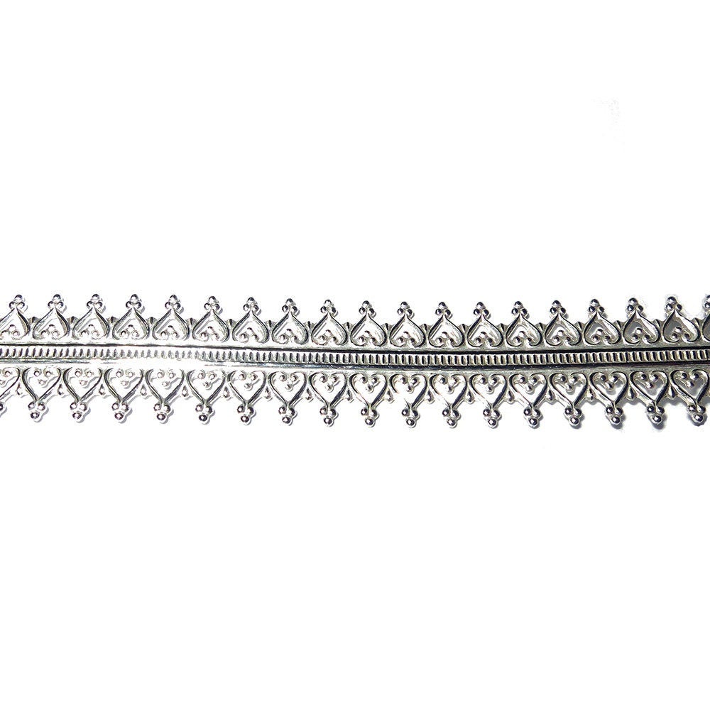 935 Argentium Silver Bezel wire, Gallery wire, Gallery ribbon, Gallery pattern, Jewelry making, Setting, Silver wire - 4 inch (10 cm)