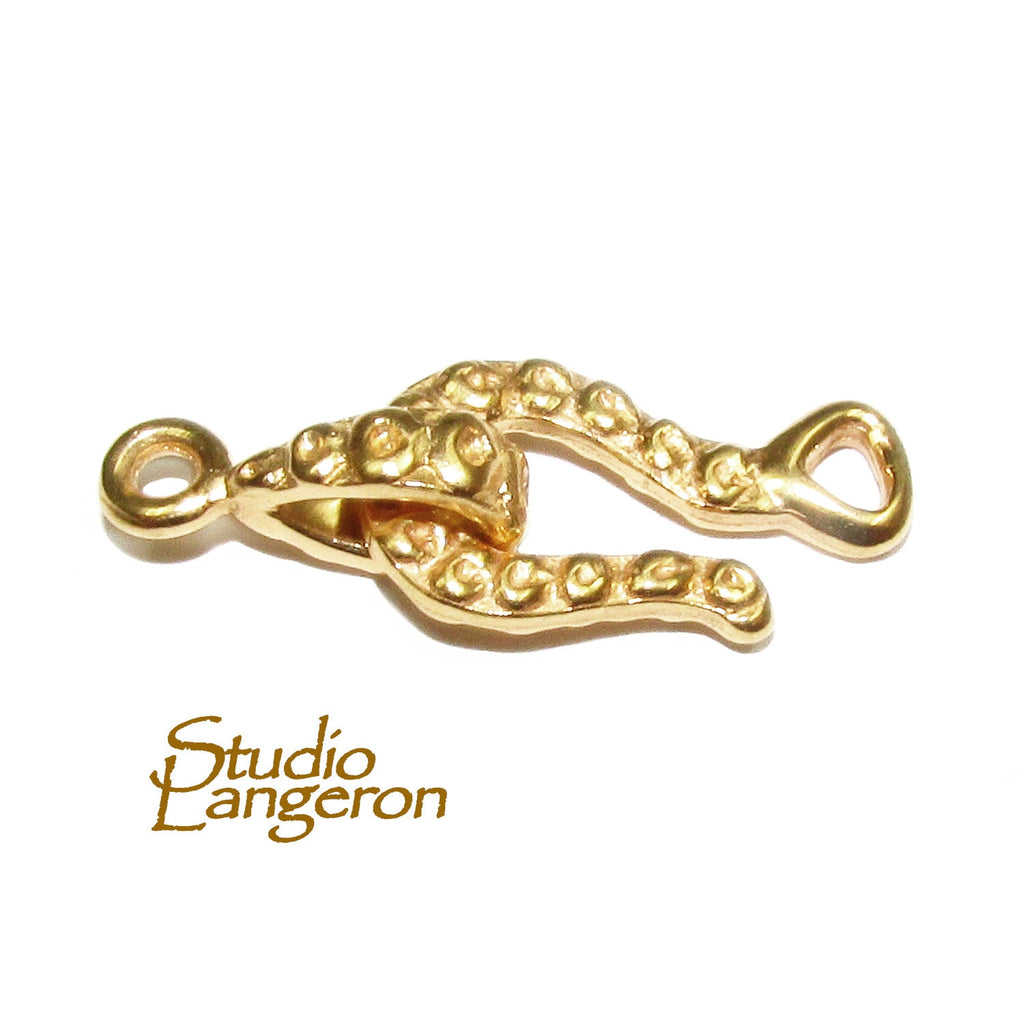 14K Yellow Gold filled Hook Eye Clasp 22x8.5 mm, Gold Filled, Hook Eye clasp, Clasp findings, Jewelry making, Gold Filled clasp - 1 piece