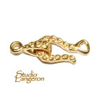 14K Yellow Gold filled Hook Eye Clasp 22x8.5 mm, Gold Filled, Hook Eye clasp, Clasp findings, Jewelry making, Gold Filled clasp - 1 piece