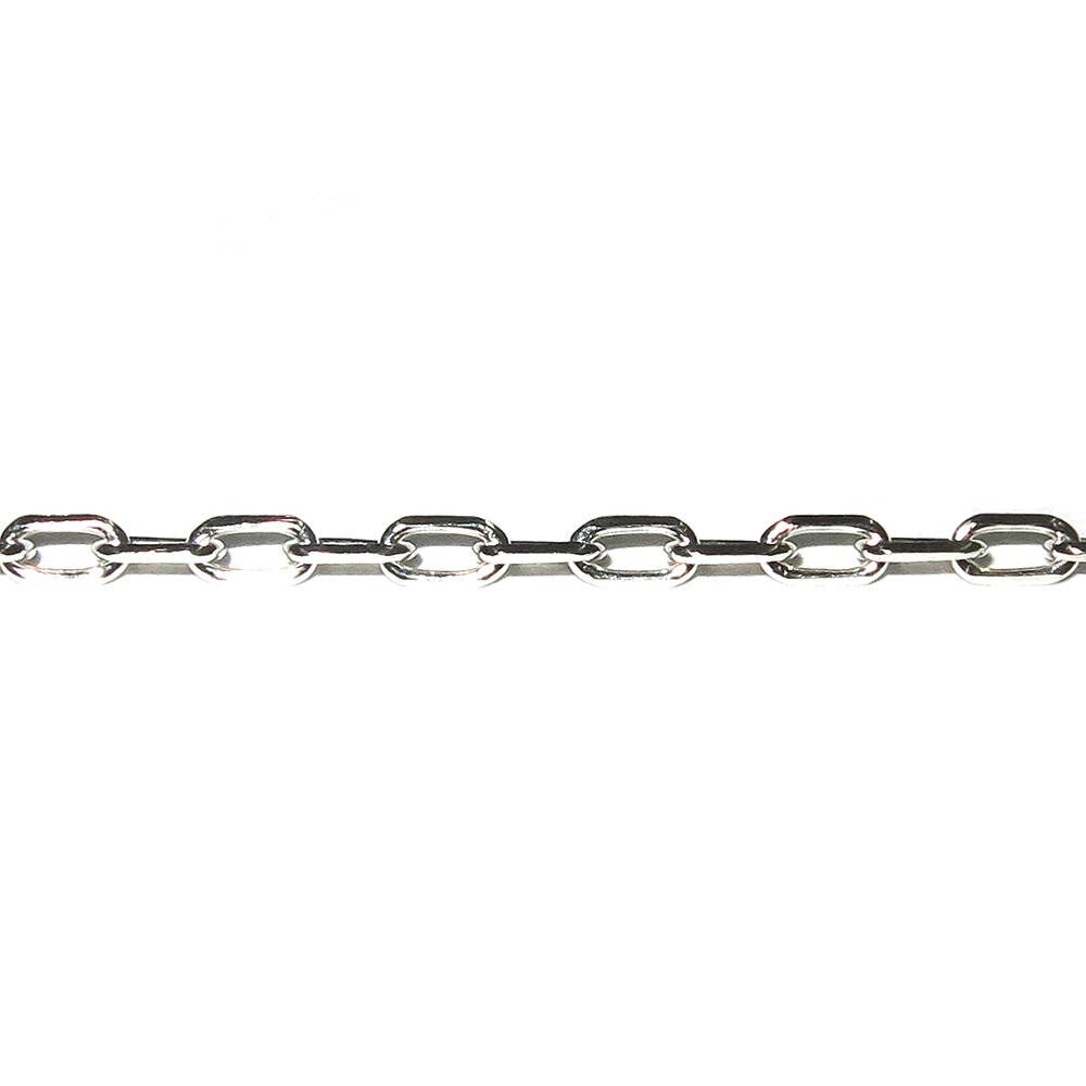 2.0 mm 925 Sterling Silver rectangle cable shiny chain, rectangle chain, silver shiny chain, silver chain, Jewelry making - 1 Ft (30 cm)