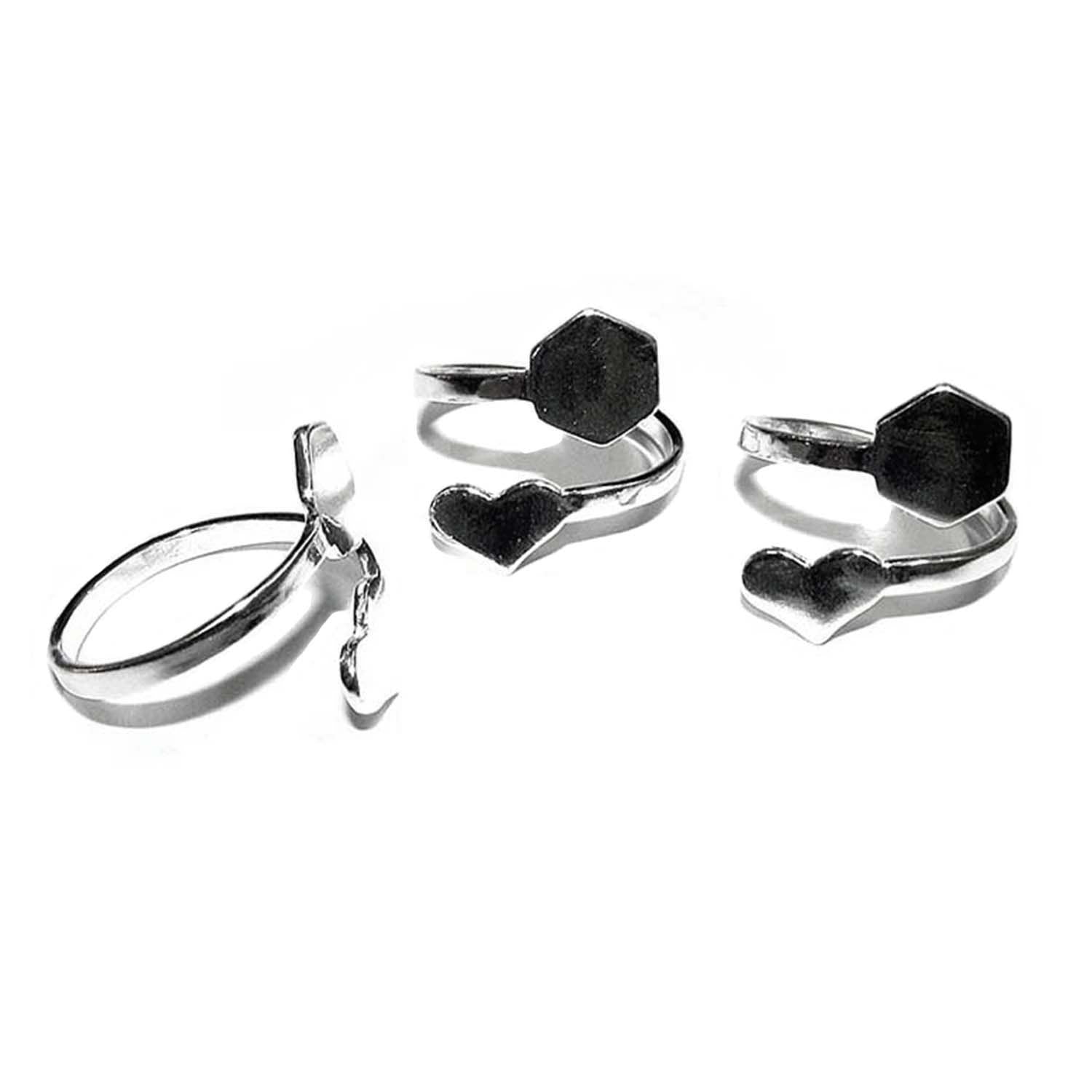 925 sterling silver open blank ring with a platforms for gluing, silver ring, base ring, Setting, jewelry making, open ring - 1 piece