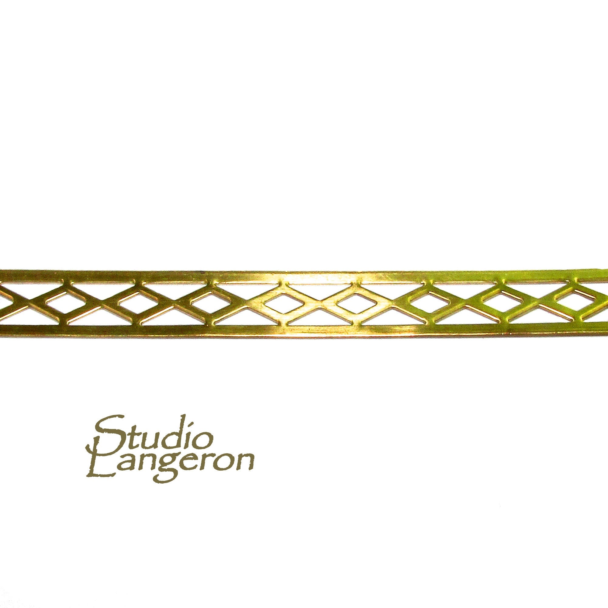 Natural Brass Gallery wire, Brass wire, Gallery pattern, Gallery ribbon, Wire, Jewelry making, Brass findings, Setting - 4 inch (10 cm)