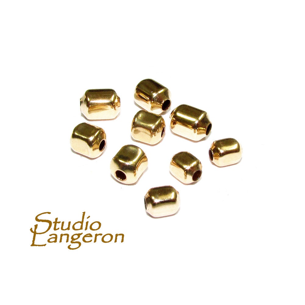 14K Gold filled rectangle beads size 4, 5, 6 mm, Rectangle beads, Gold Filled beads, Jewelry making, Gold Filled findings, Beads - 1 piece