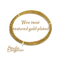 Wire Engraved Twist Textured Gold plated thickness 18, 16 GA, Wire, Gold Plated wire, Textured wire, Jewelry making– 1 meter (3.30 ft.)