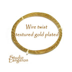 Wire Engraved Twist Textured Gold plated thickness 18, 16 GA, Wire, Gold Plated wire, Textured wire, Jewelry making– 1 meter (3.30 ft.)