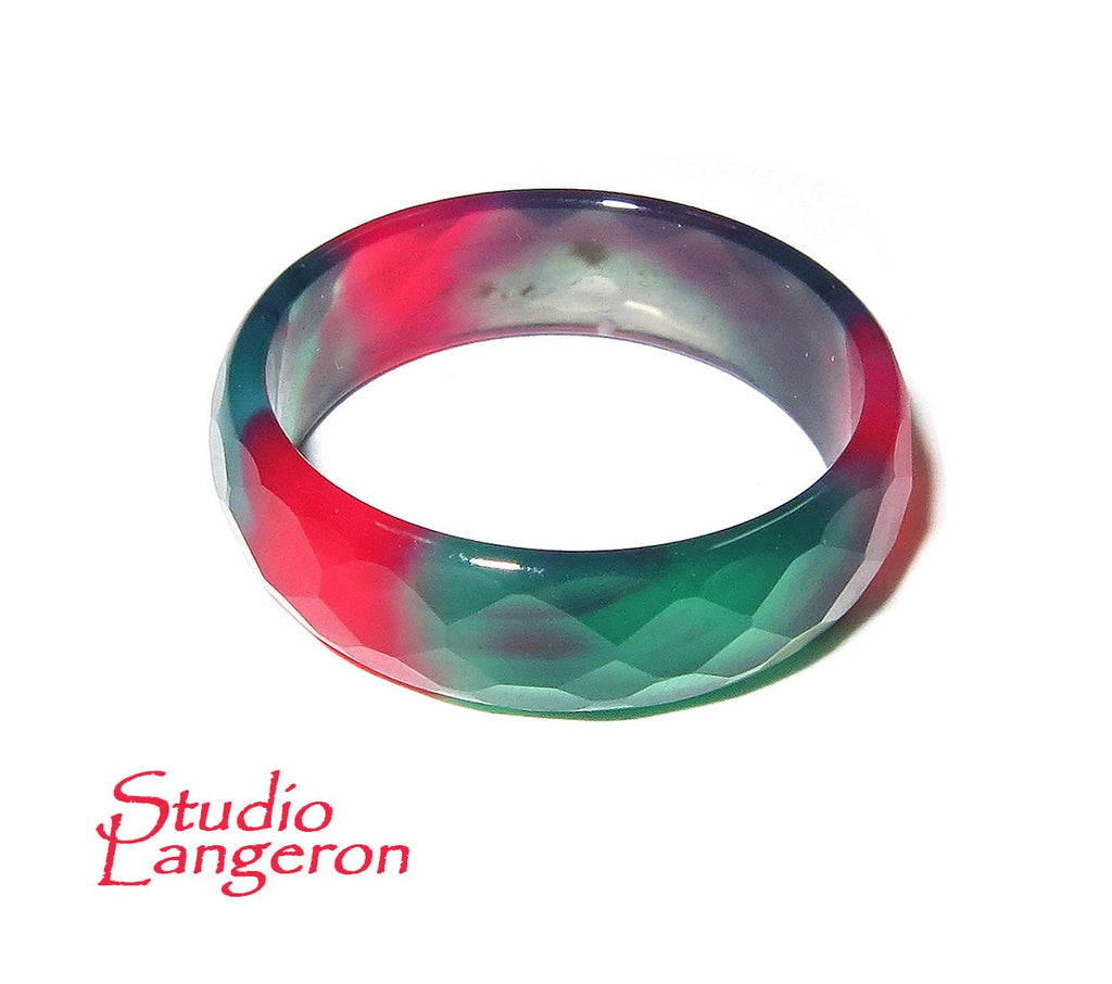 Natural agate band Ring, size 6, 6.5, 7, 8, 8.5, Agate stone band ring, Band Rings, Natural Gemstone ring, Unisex rings, Solid gemstone