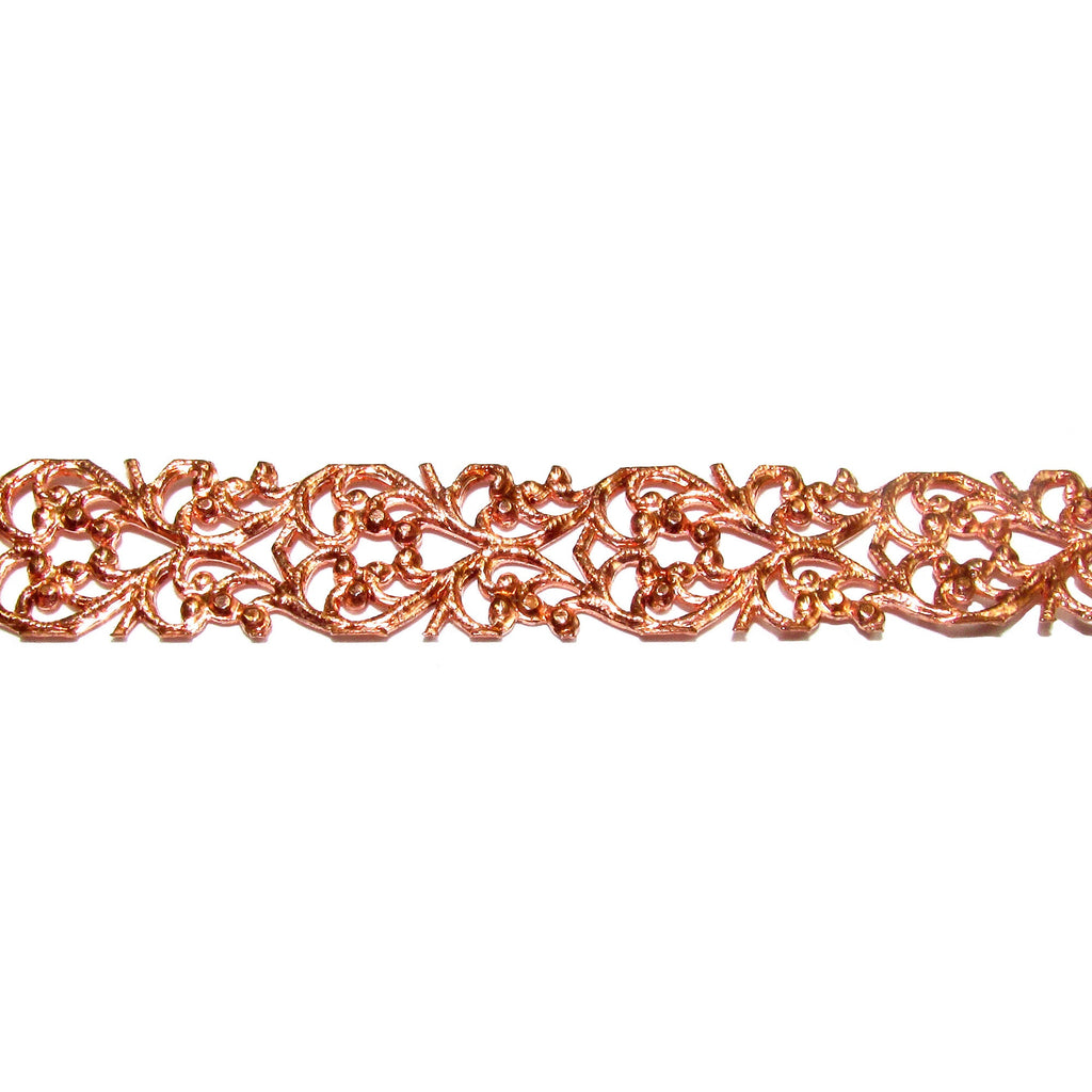 Natural Copper Bezel wire, Gallery wire, Gallery ribbon, Gallery pattern, Jewelry making, Setting, Copper wire, Findings  - 4 inch (10 cm)