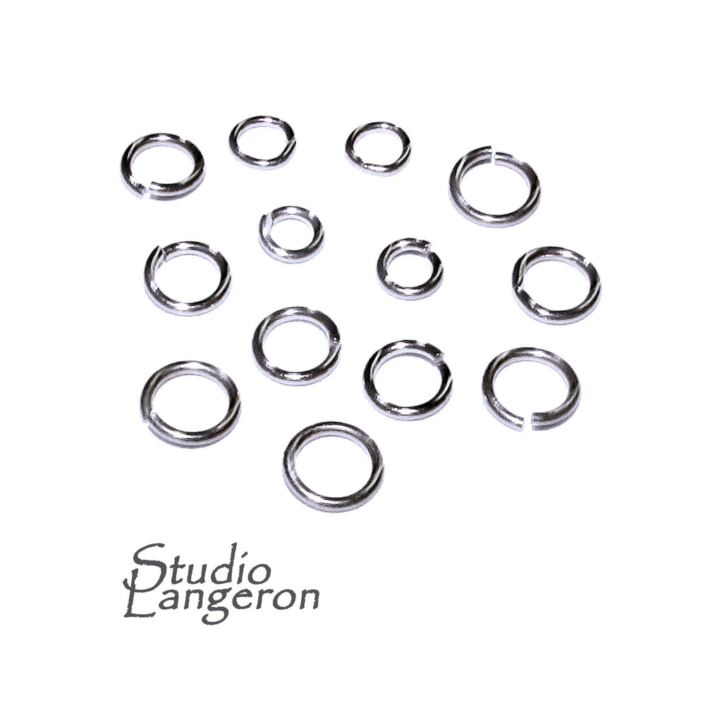 14K Solid white gold Open jump ring size 0.6x3.0, 0.7x2.0, 0.7x2.5, 0.7x3.0, 0.8x2.5, 0.8x3.6 mm, Jump ring, Jewelry making - 1 piece