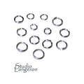 14K Solid white gold Open jump ring size 0.6x3.0, 0.7x2.0, 0.7x2.5, 0.7x3.0, 0.8x2.5, 0.8x3.6 mm, Jump ring, Jewelry making - 1 piece