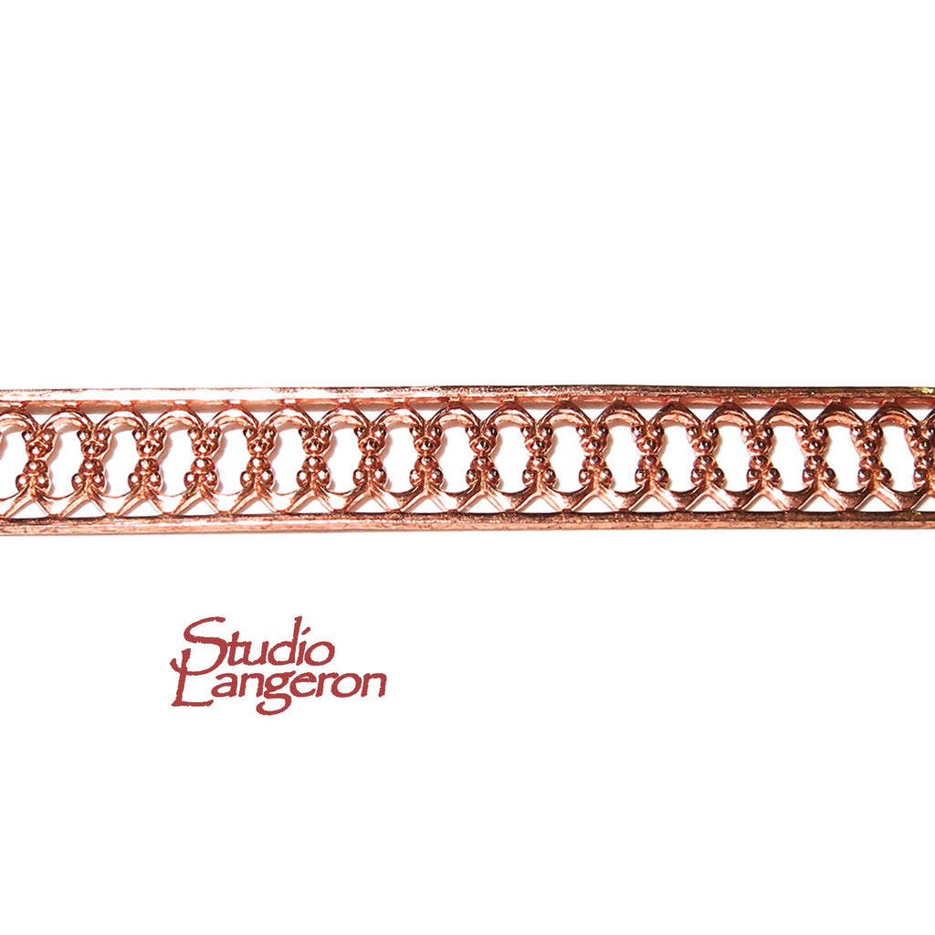 Natural Copper Bezel wire, Gallery wire, Gallery ribbon, Gallery pattern, Natural Copper, Setting, Wire, Jewelry making  - 4 inch (10 cm)