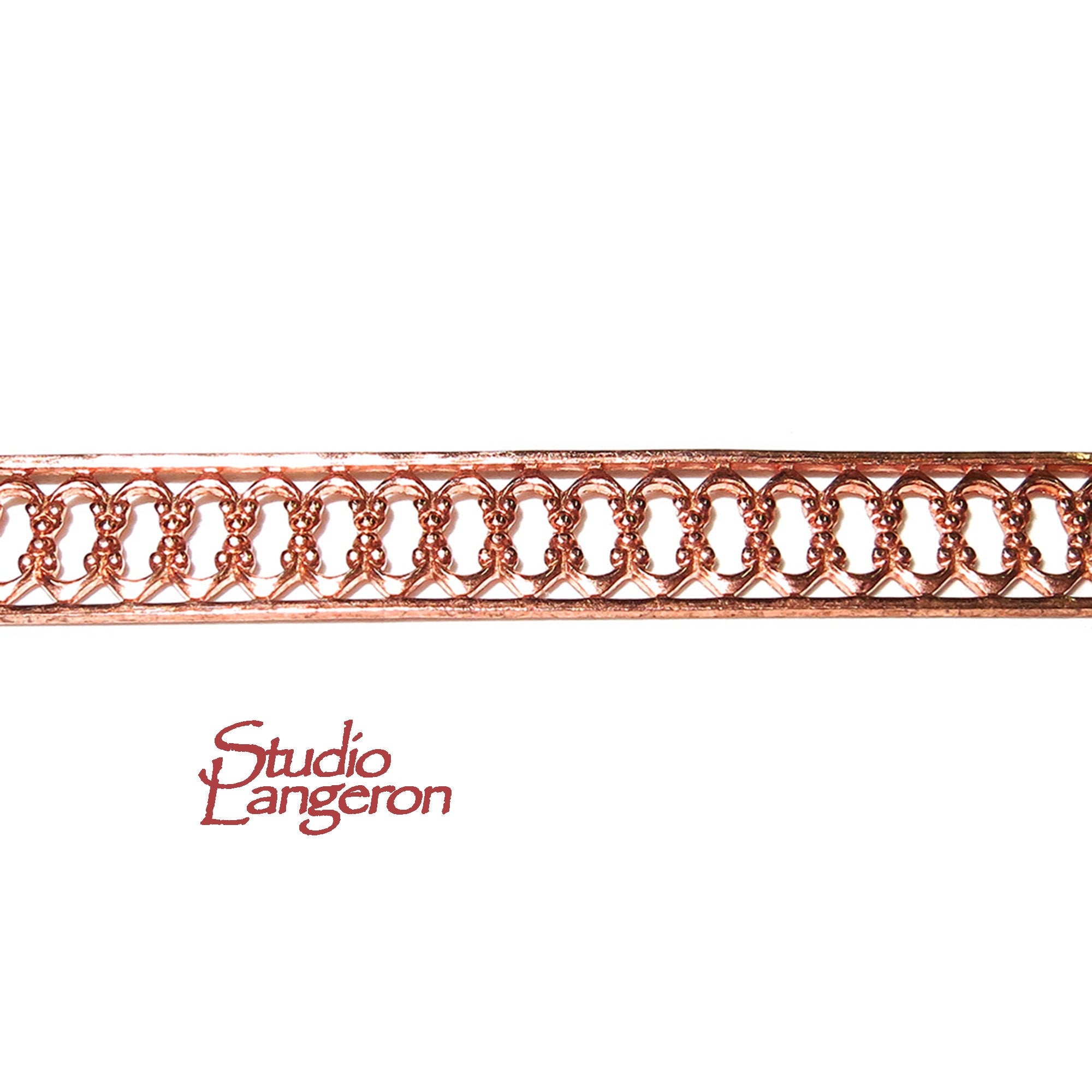 Natural Copper Bezel wire, Gallery wire, Gallery ribbon, Gallery pattern, Natural Copper, Setting, Wire, Jewelry making  - 4 inch (10 cm)
