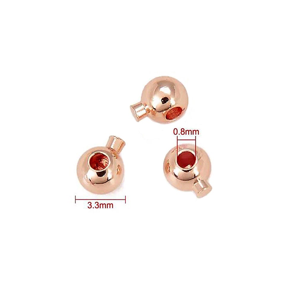 14K Rose Gold filled Crimp Bead one-touch size 3.3 mm, Rose Gold filled crimp beads, Jewelry making, Rose Gold filled beads - 1 piece