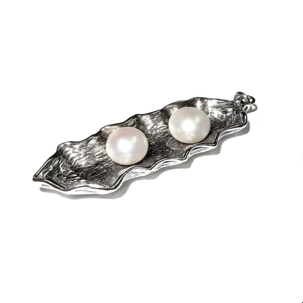Pearls pendant 925 sterling silver size 5.0x2.0 cm, 100% handmade, single copy, Natural Pearl, Handmade pendant