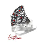 Statement Red topaz ring 925 sterling silver size 8, Handmade ring, single copy, 925 Silver ring, Red topaz, silver ring, gemstone, red ring