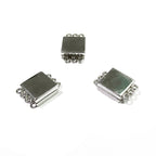 925 Sterling Silver Magnetic Square Button Clasps with three loops, Magnetic clasp, Silver clasp, Jewelry making, 925 silver clasp - 1 piece