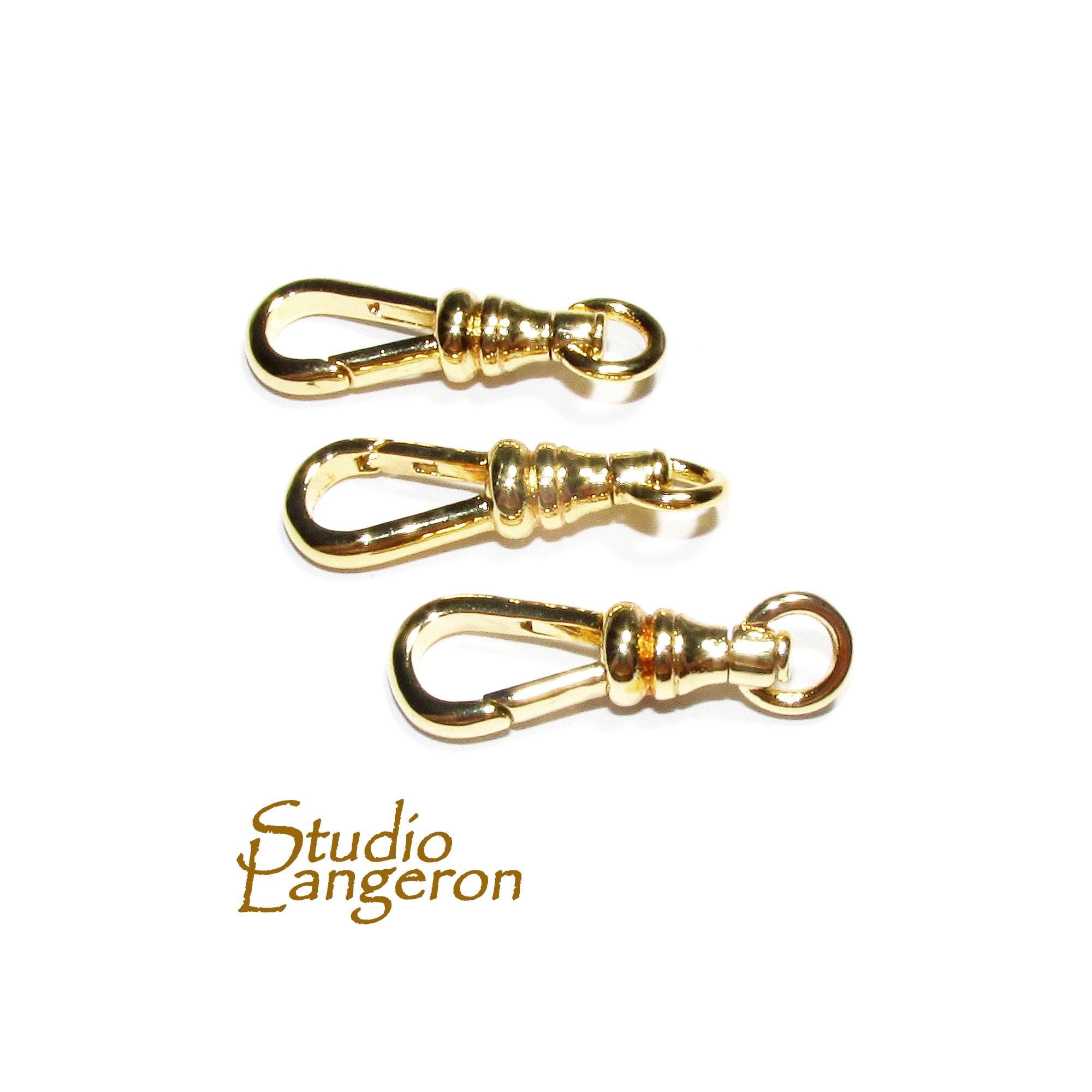 1 piece - 14K Yellow gold filled Albert swivel clasp 22.5mm with closed ring, Albert clasp, 14K Gold filled, Jewelry making