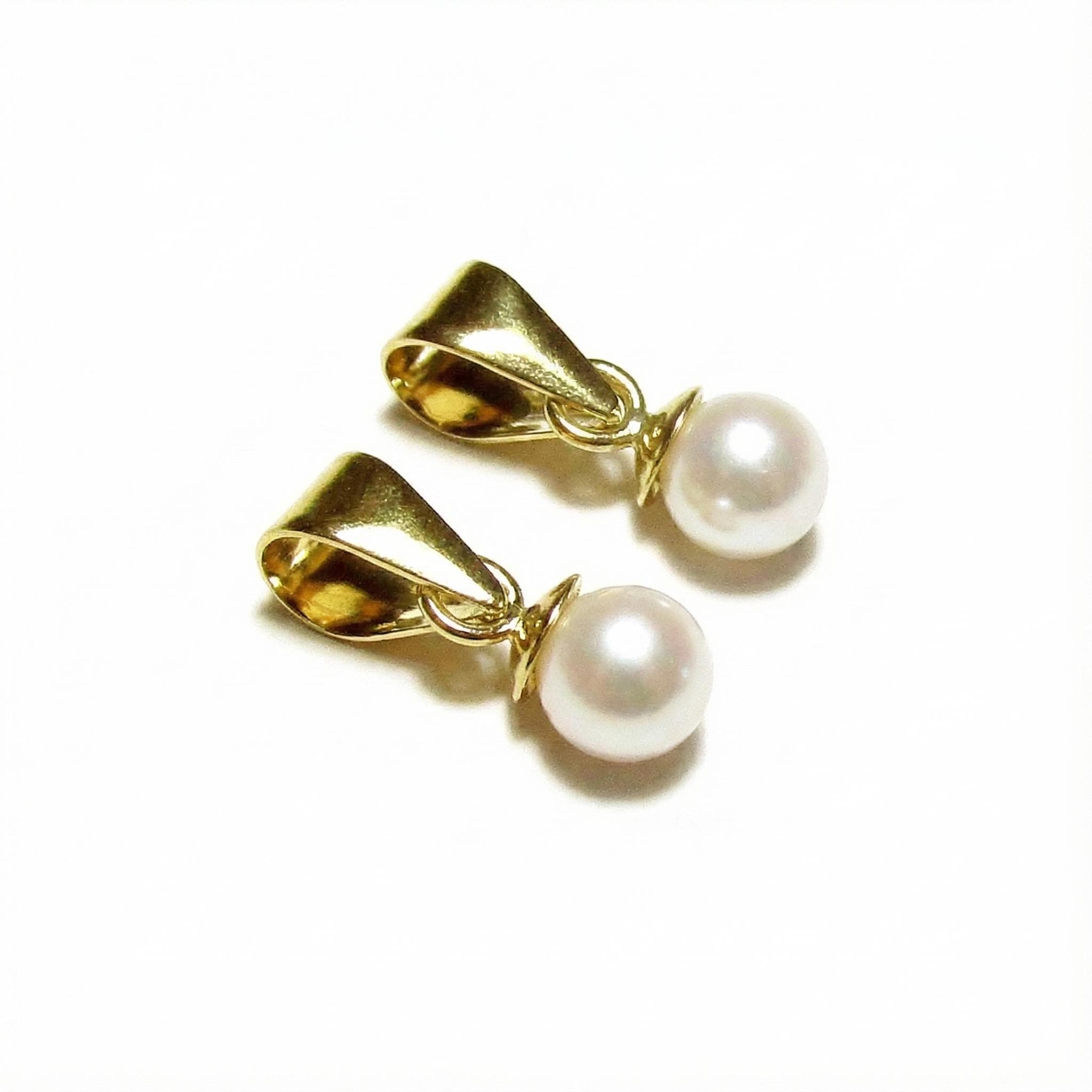 14K Solid gold smooth bail size 5.6x2.8 mm with 3 mm bead cup, Solid gold Bail, Jewelry making, Bail findings, Pendant bail - 1 piece