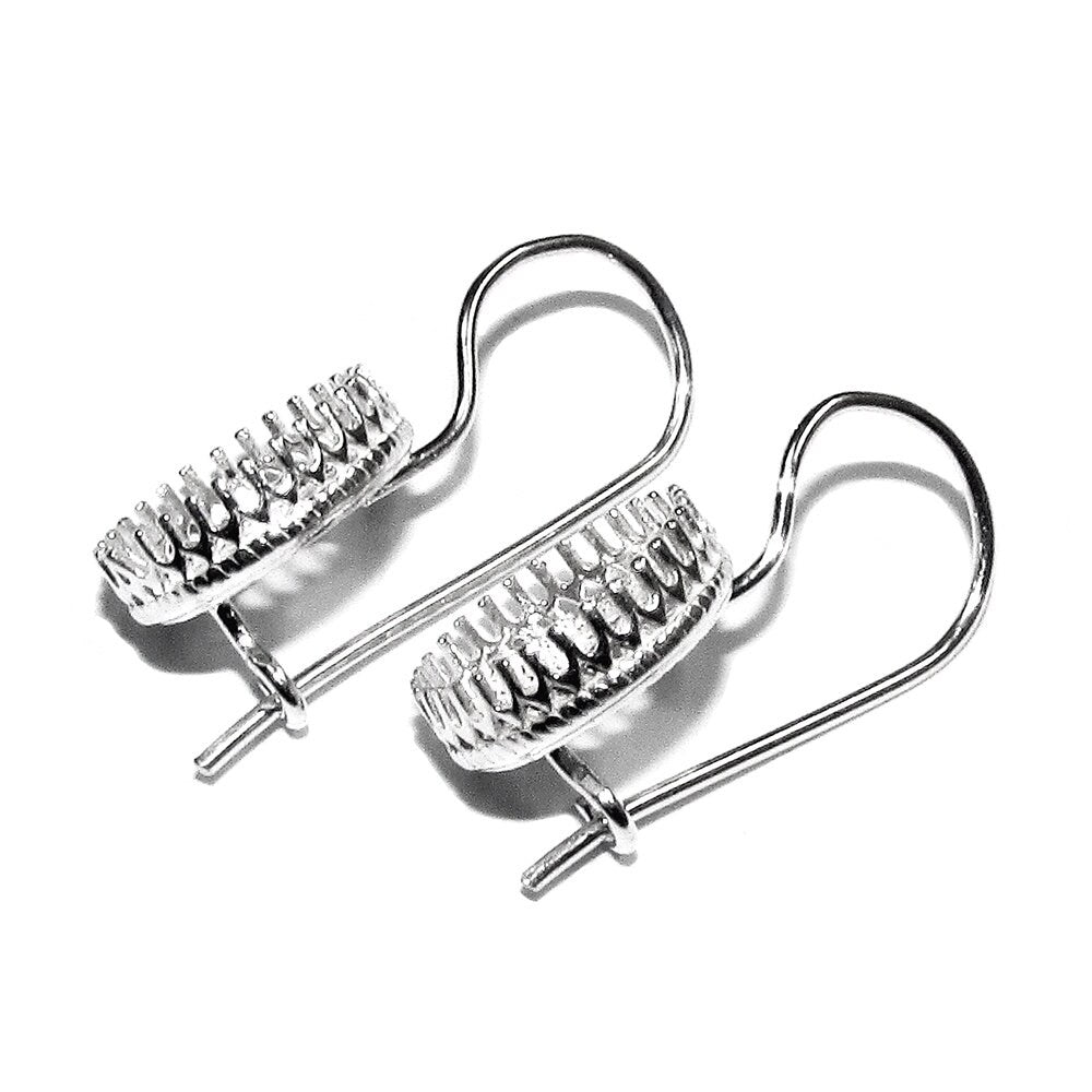 10 mm size 925 sterling silver blank earrings with bezel cup, Jewelry making, Setting, bezel cup, base earrings - 1 pair (2 pieces)