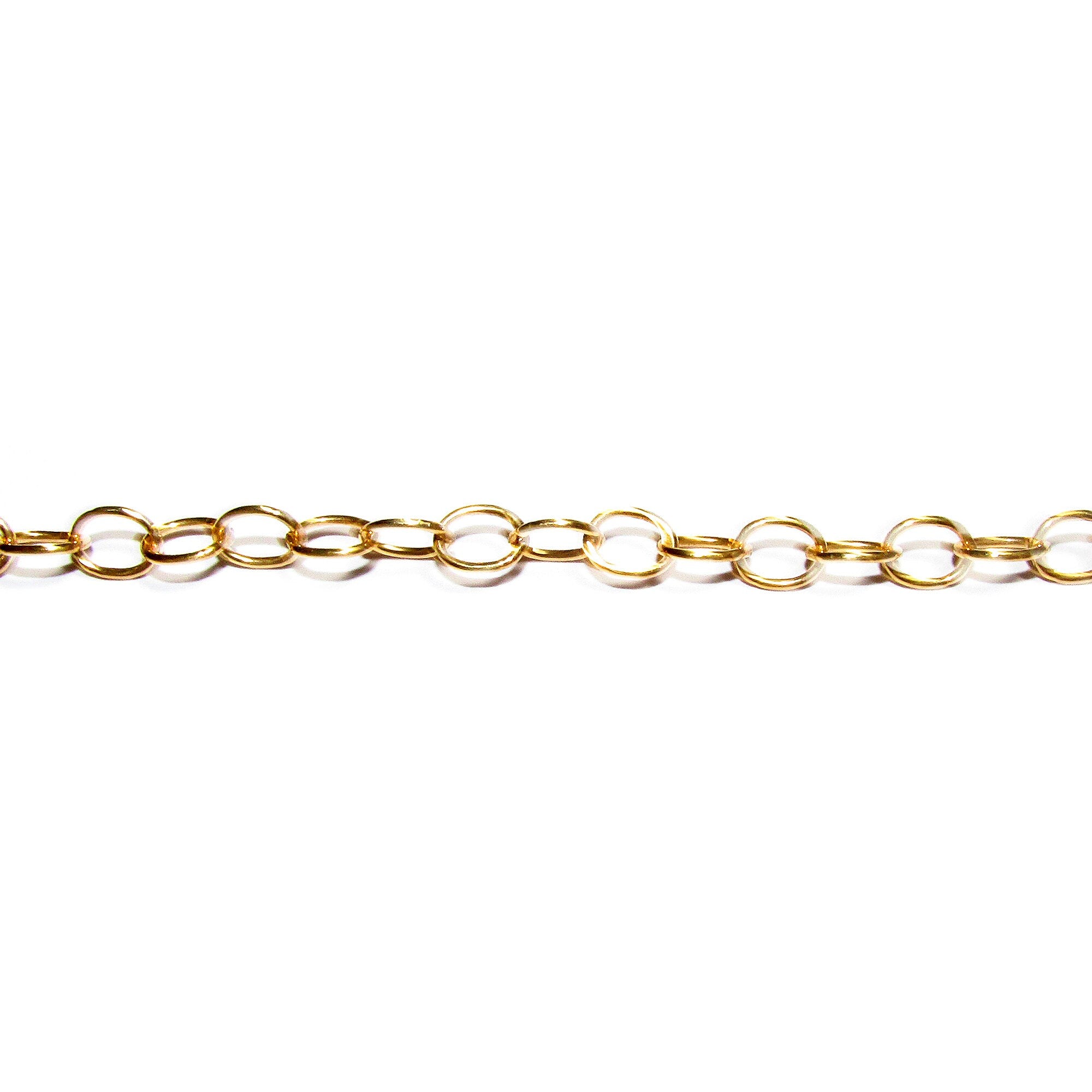 14/20 Yellow Gold-Filled 3.8mm Oval Chain, Gold filled chain, Jewelry making, Oval Chain, 14/20 Gold Filled - 1 Ft (30 cm)