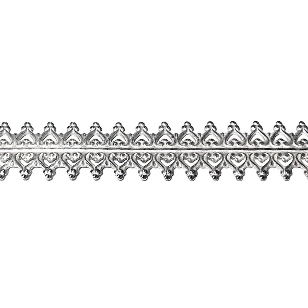 935 Argentium Silver Bezel wire, Gallery wire, Gallery ribbon, Gallery pattern, Jewelry making, Silver wire, Silver - 4 inch (10 cm)
